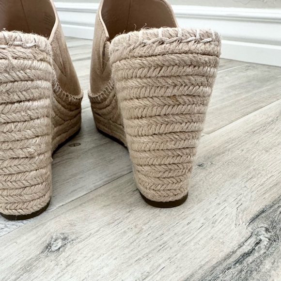 INC Beige Platform Scalloped Camile Wedge Espadrille Sandals - Picture 7 of 8